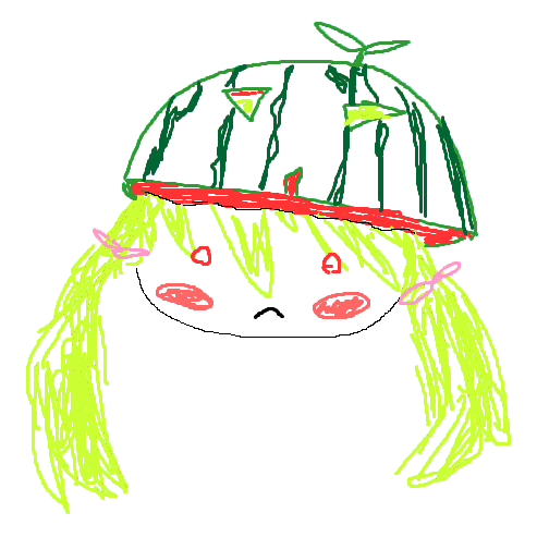 someone wearing a watermelon hat! you can click and drag her to move the pdf.